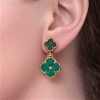 Boucles d'oreilles Lucos Femme in Argent Malachite ESOR D73